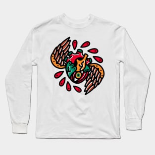 Traditional Heart and Wings All Seeing Eye Tattoo Piece Long Sleeve T-Shirt